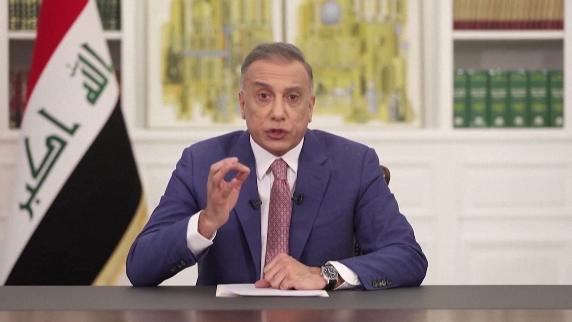 مستەفا کازمی، سەرۆکوەزیرانی عێراق لەگەڵ شاندێکی حکومی گەیشتە تارانی پایتەختی ئێران